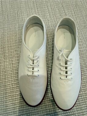 The Row White Canvas Lace-Up Sneakers with Dark Trim